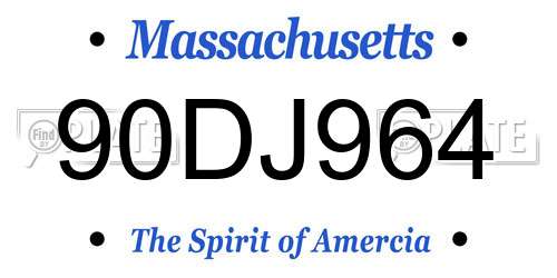 90DJ964 Massachusetts License Plate