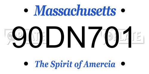 90DN701 Massachusetts License Plate