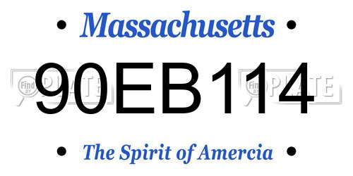 90EB114 Massachusetts License Plate