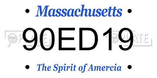 90ED19 Massachusetts License Plate