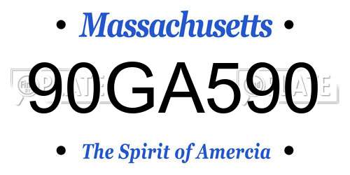 90GA590 Massachusetts License Plate