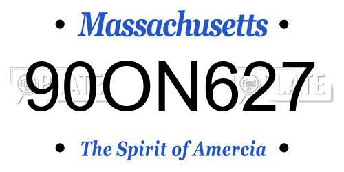 90ON627 Massachusetts License Plate
