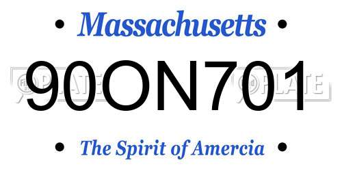90ON701 Massachusetts License Plate