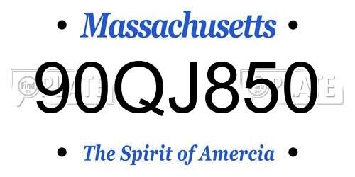 90QJ850 Massachusetts License Plate