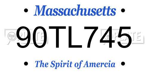 90TL745 Massachusetts License Plate