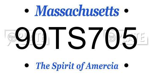 90TS705 Massachusetts License Plate