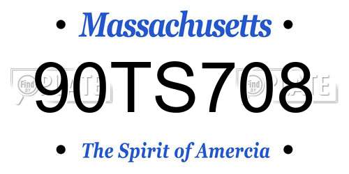 90TS708 Massachusetts License Plate