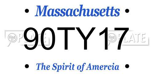 90TY17 Massachusetts License Plate