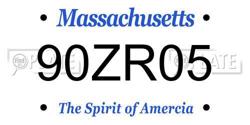 90ZR05 Massachusetts License Plate