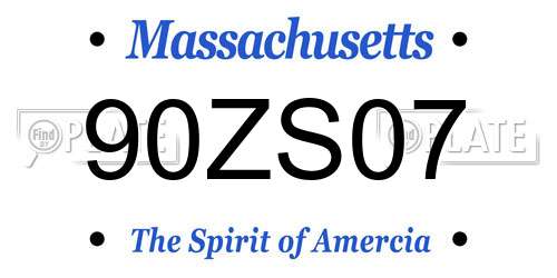 90ZS07 Massachusetts License Plate