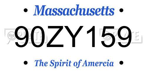 90ZY159 Massachusetts License Plate