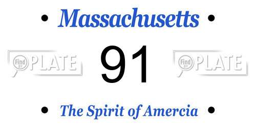 91 Massachusetts License Plate