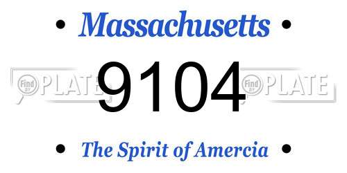 9104 Massachusetts License Plate