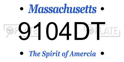 9104DT Massachusetts License Plate
