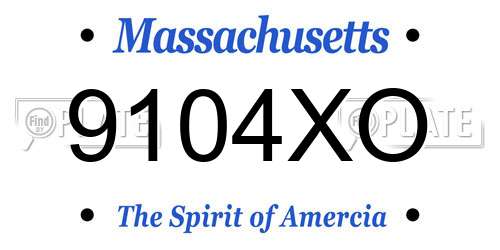 9104XO Massachusetts License Plate