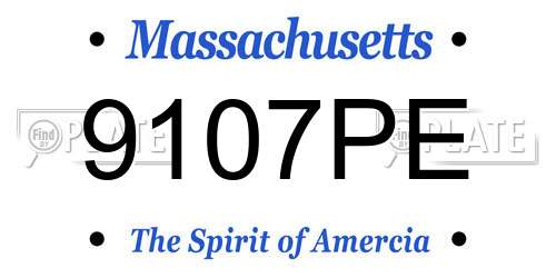 9107PE Massachusetts License Plate