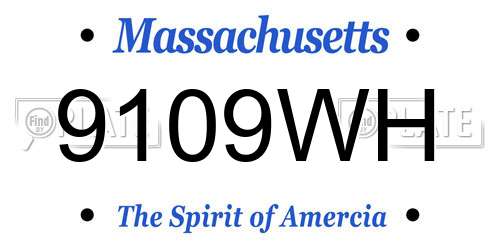 9109WH Massachusetts License Plate