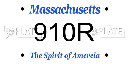 910R Massachusetts License Plate
