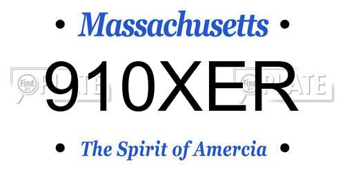 910XER Massachusetts License Plate