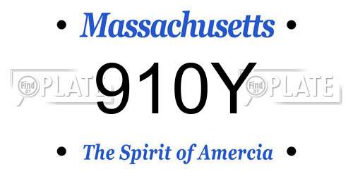 910Y Massachusetts License Plate