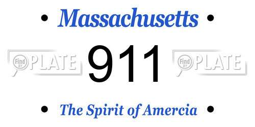 911 Massachusetts License Plate