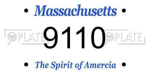 9110 Massachusetts License Plate