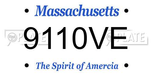 9110VE Massachusetts License Plate