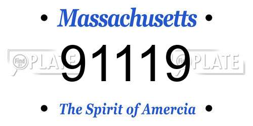 91119 Massachusetts License Plate