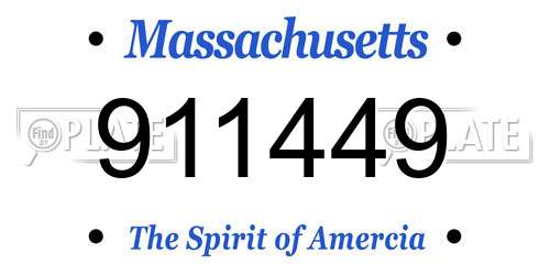 911449 Massachusetts License Plate