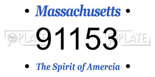 91153 Massachusetts License Plate