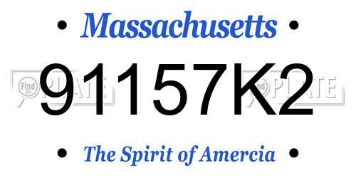 91157K2 Massachusetts License Plate
