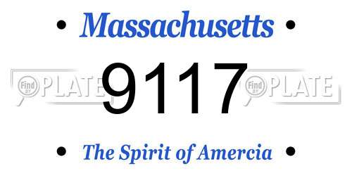 9117 Massachusetts License Plate