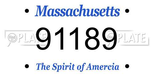 91189 Massachusetts License Plate