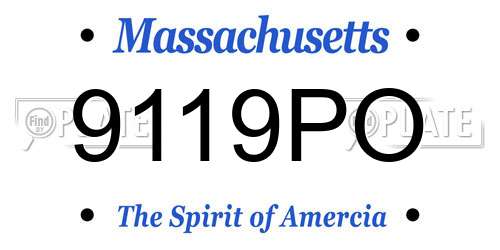 9119PO Massachusetts License Plate