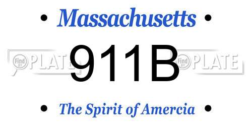 911B Massachusetts License Plate
