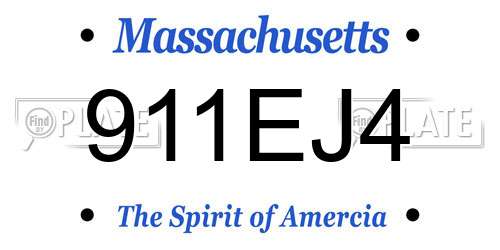 911EJ4 Massachusetts License Plate