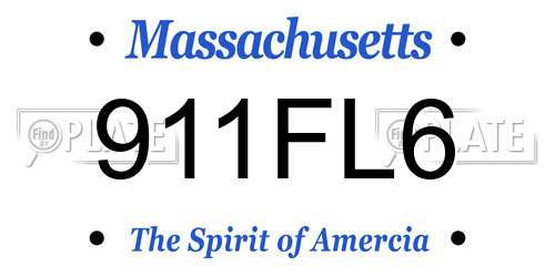 911FL6 Massachusetts License Plate
