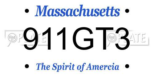 911GT3 Massachusetts License Plate