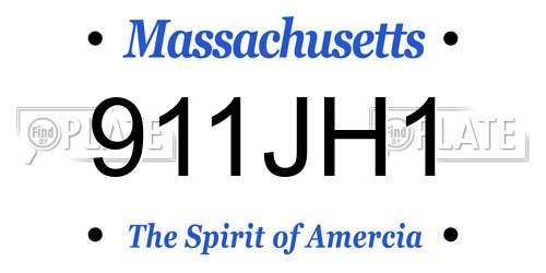 911JH1 Massachusetts License Plate