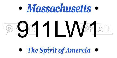 911LW1 Massachusetts License Plate