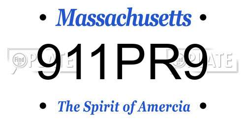 911PR9 Massachusetts License Plate