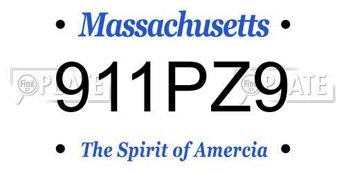 911PZ9 Massachusetts License Plate