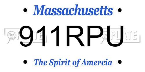 911RPU Massachusetts License Plate