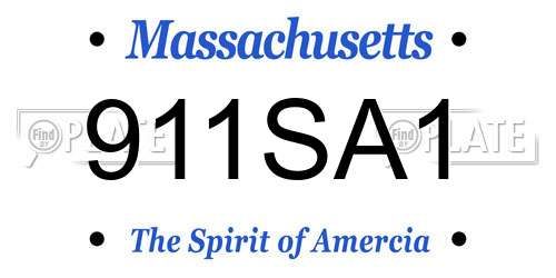 911SA1 Massachusetts License Plate