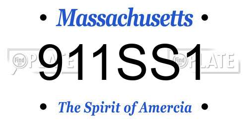 911SS1 Massachusetts License Plate
