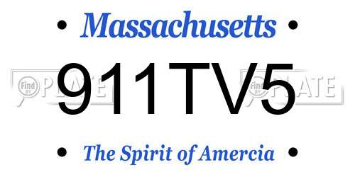 911TV5 Massachusetts License Plate