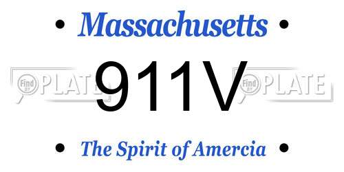 911V Massachusetts License Plate