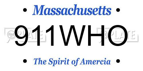 911WHO Massachusetts License Plate