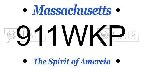 911WKP Massachusetts License Plate