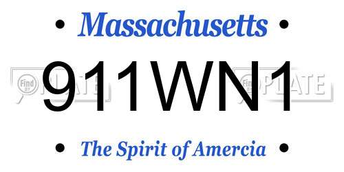911WN1 Massachusetts License Plate